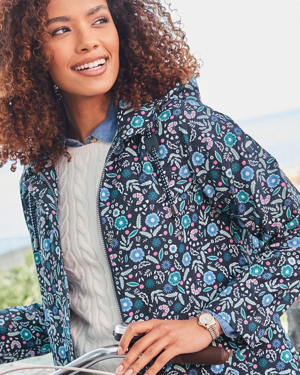 Coats & Jackets Weatherproof Floral Hooded Jacket Cotton Traders Money-Saving Women Navy - 1