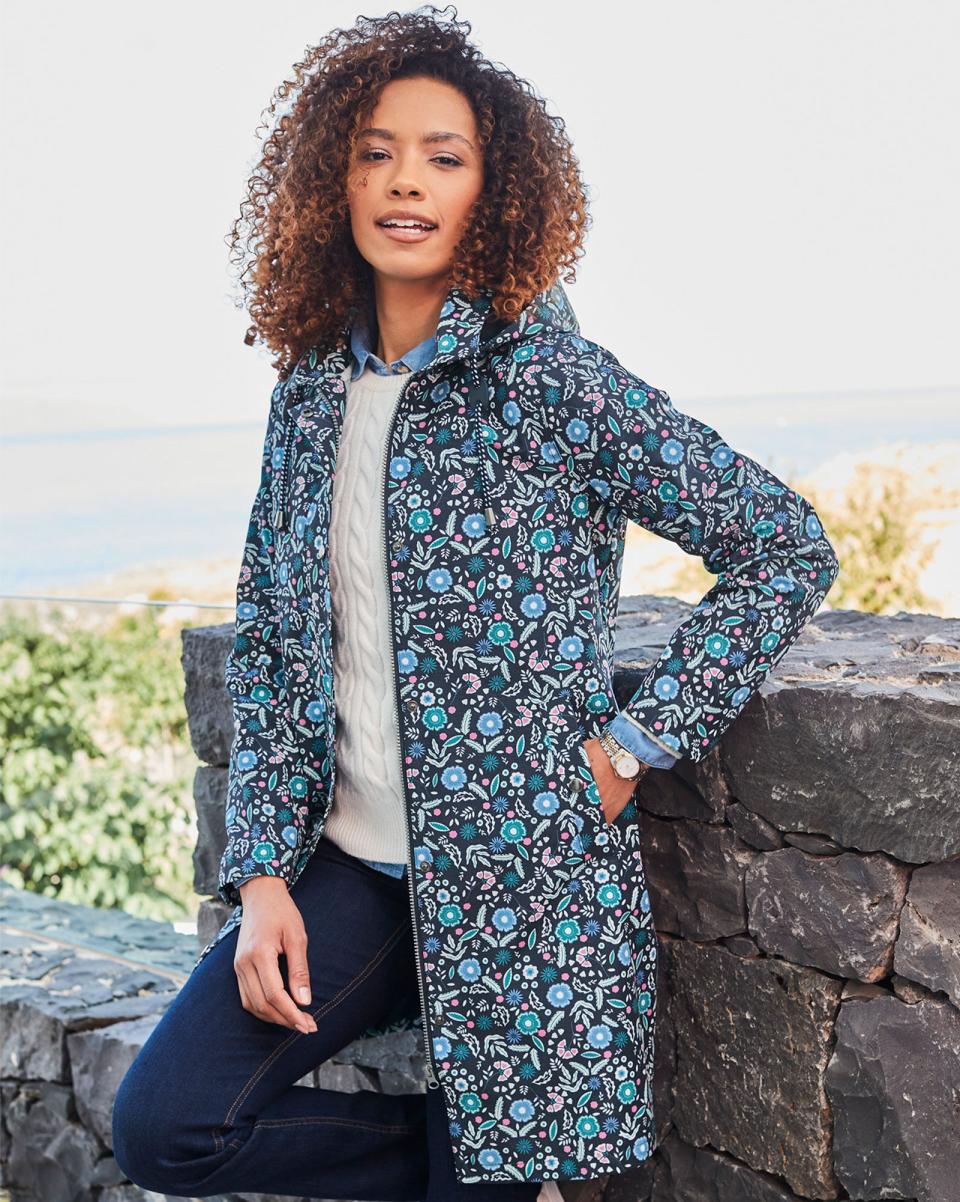 Coats & Jackets Weatherproof Floral Hooded Jacket Cotton Traders Money-Saving Women Navy