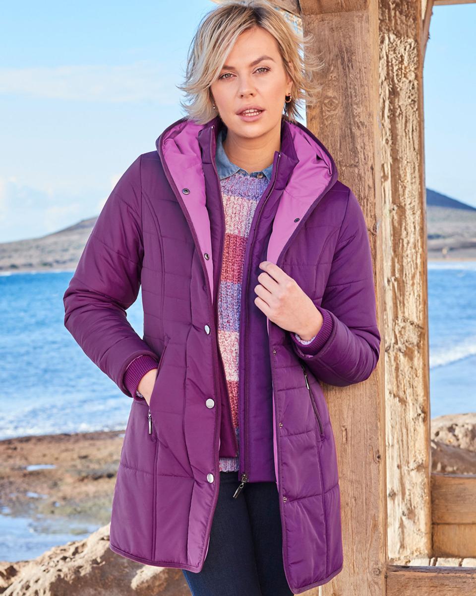 Compact Padded Hooded Jacket Damson Women Cotton Traders Coats & Jackets - 2