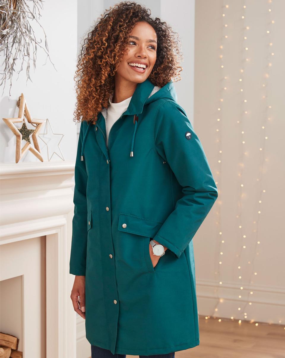 Dark Jade Women Coats & Jackets Cotton Traders Store All-Weather Fleece-Lined Waterproof Coat - 2