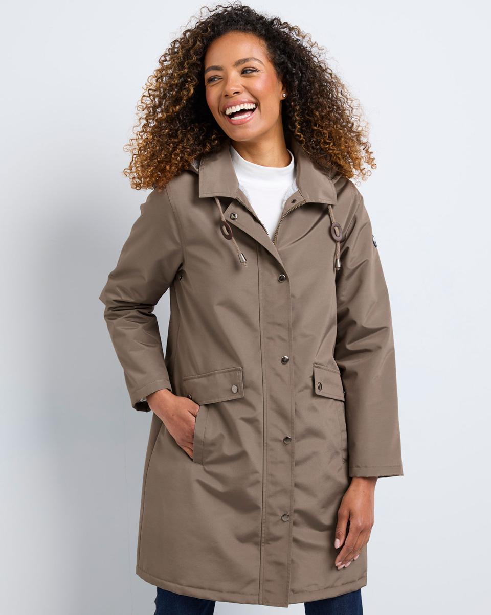 Dark Jade Women Coats & Jackets Cotton Traders Store All-Weather Fleece-Lined Waterproof Coat - 3