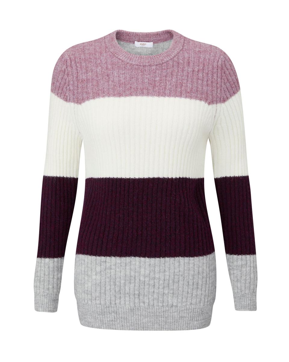 Cotton Traders Knitwear Winter Berry Women Cosy Crew Neck Jumper Proven - 4