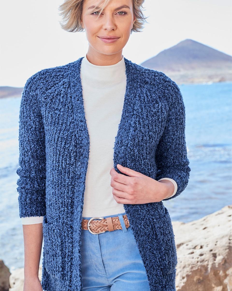 Cotton Traders Online Women Knitwear Fleck Edge-To-Edge Cardigan Dark Blue - 2