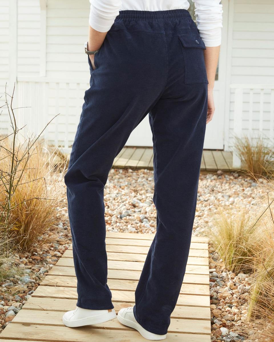 Cotton Traders Women Trousers Stretch Cord Pull-On Trousers Quick - 1