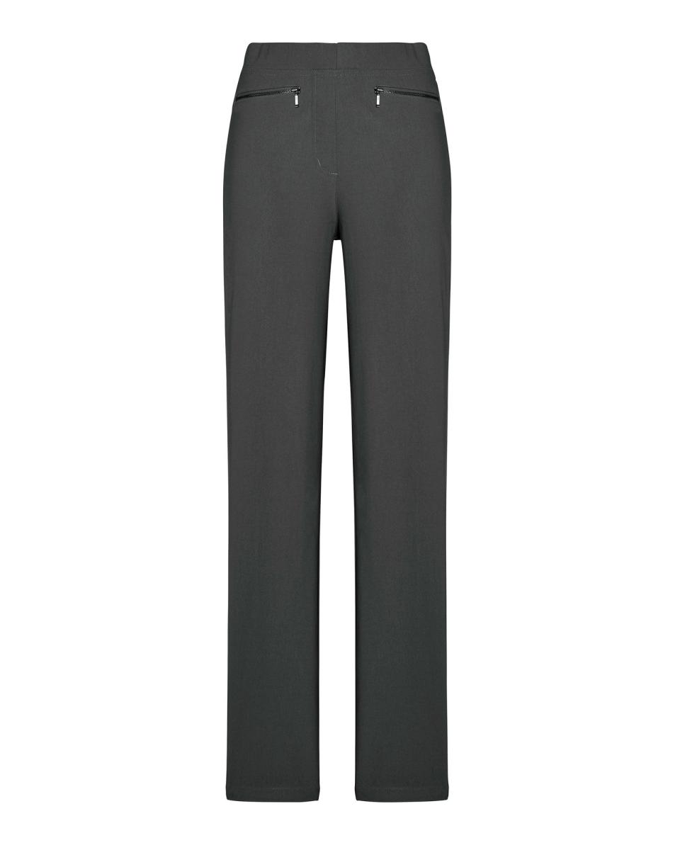 Women Charcoal Tough Trousers Super Stretchy Slim-Leg Pull-On Trousers Cotton Traders - 1