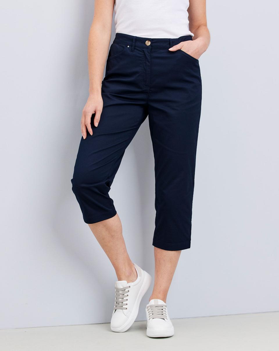 Desert Trousers Classic Chino Crop Trousers Women Cotton Traders Clearance - 3