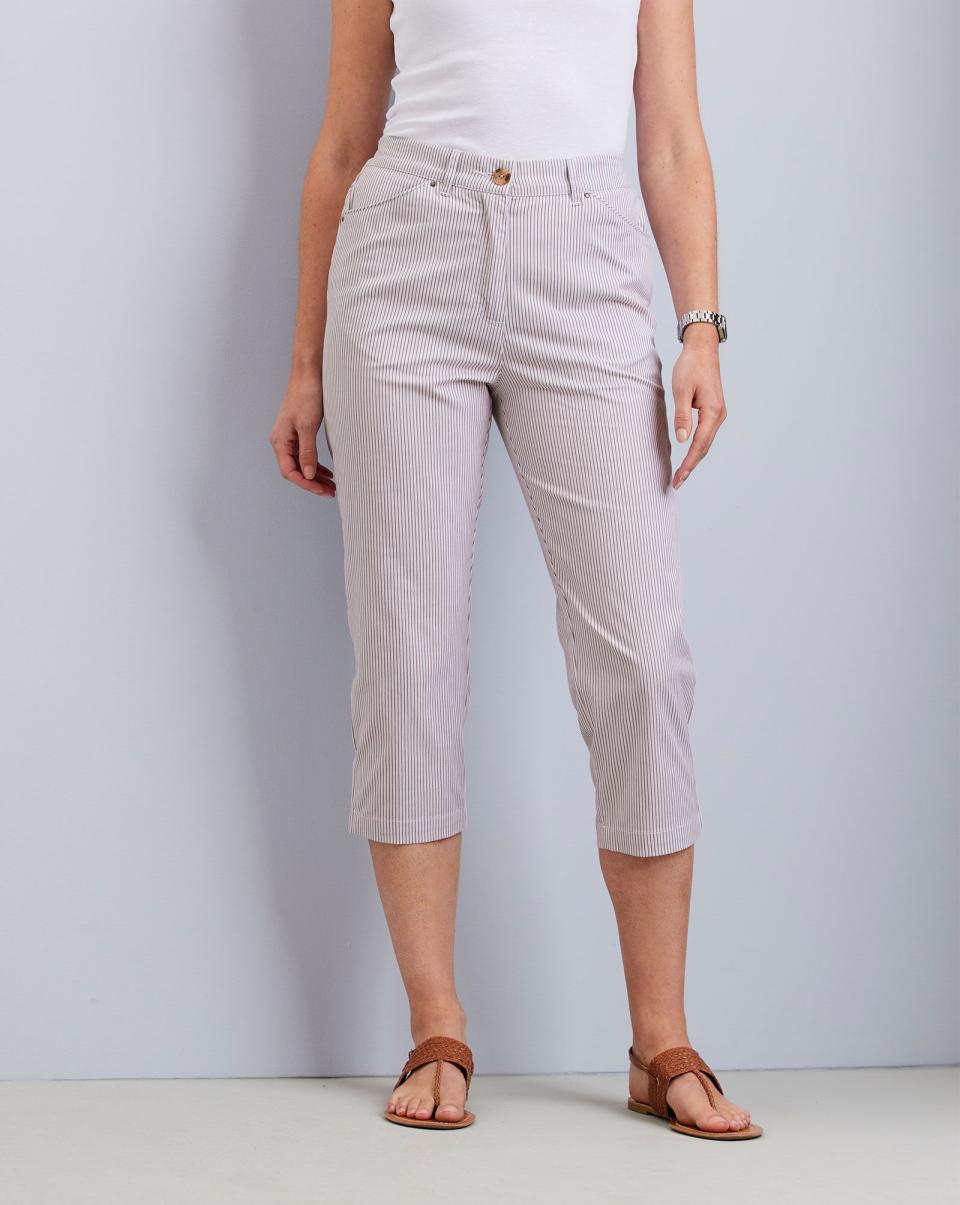 Desert Trousers Classic Chino Crop Trousers Women Cotton Traders Clearance