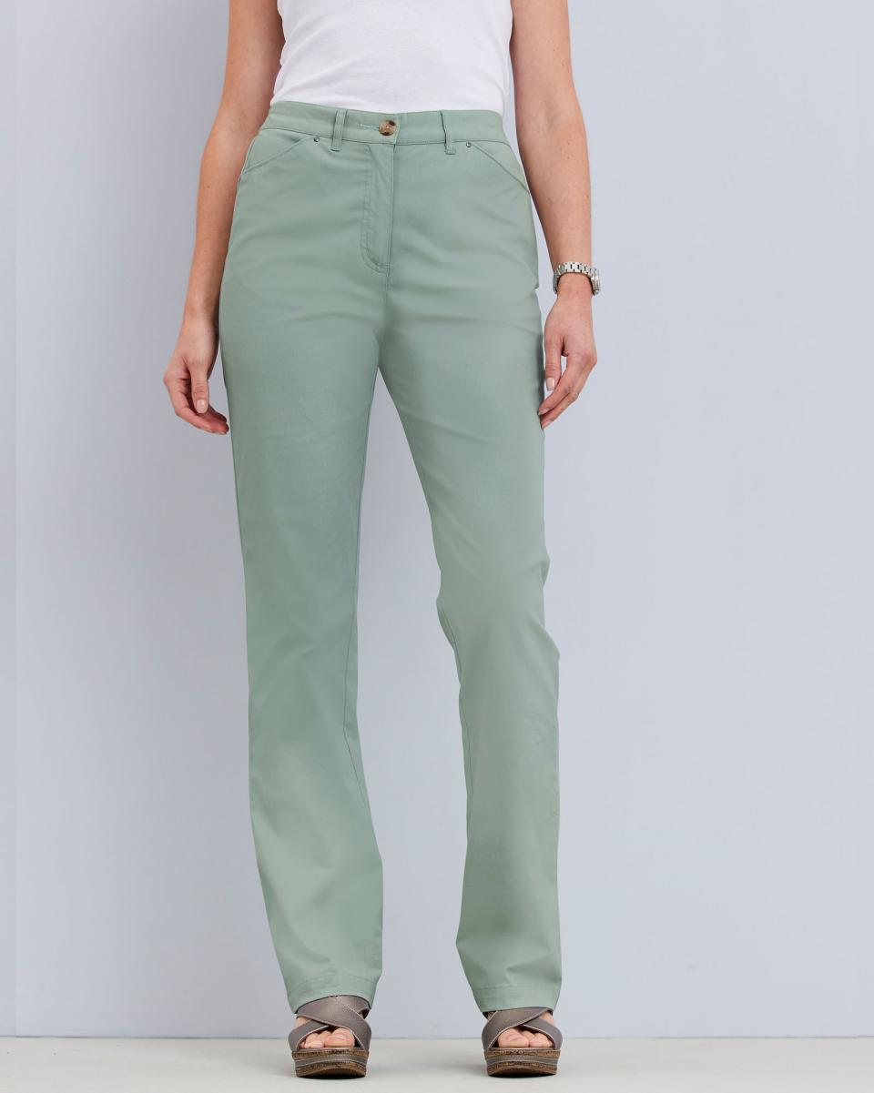 Hyacinth Classic Straight-Leg Chino Trousers Efficient Trousers Cotton Traders Women - 2