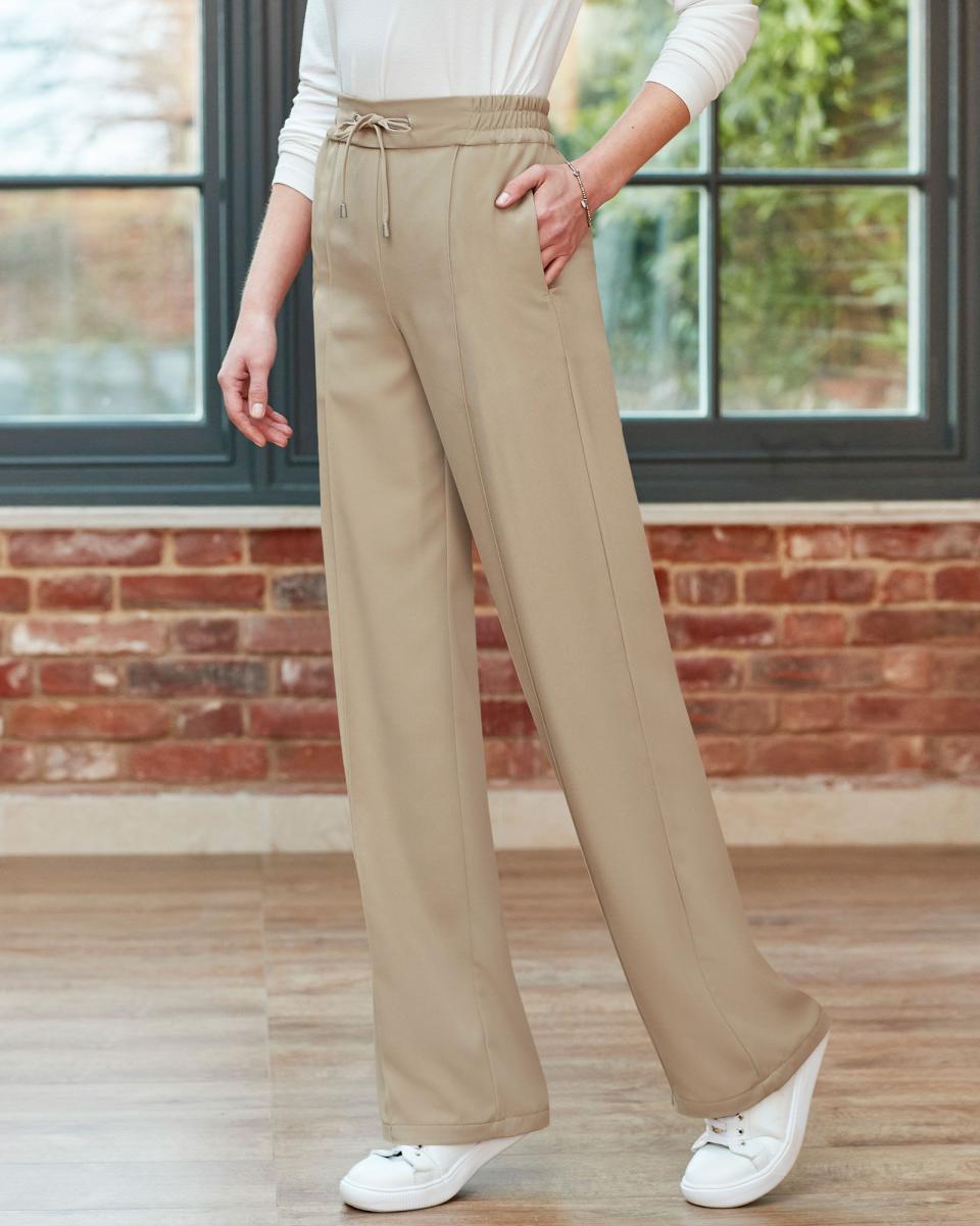 Stone Trousers Cotton Traders Women Forever Flattering Wide Leg Trousers Free