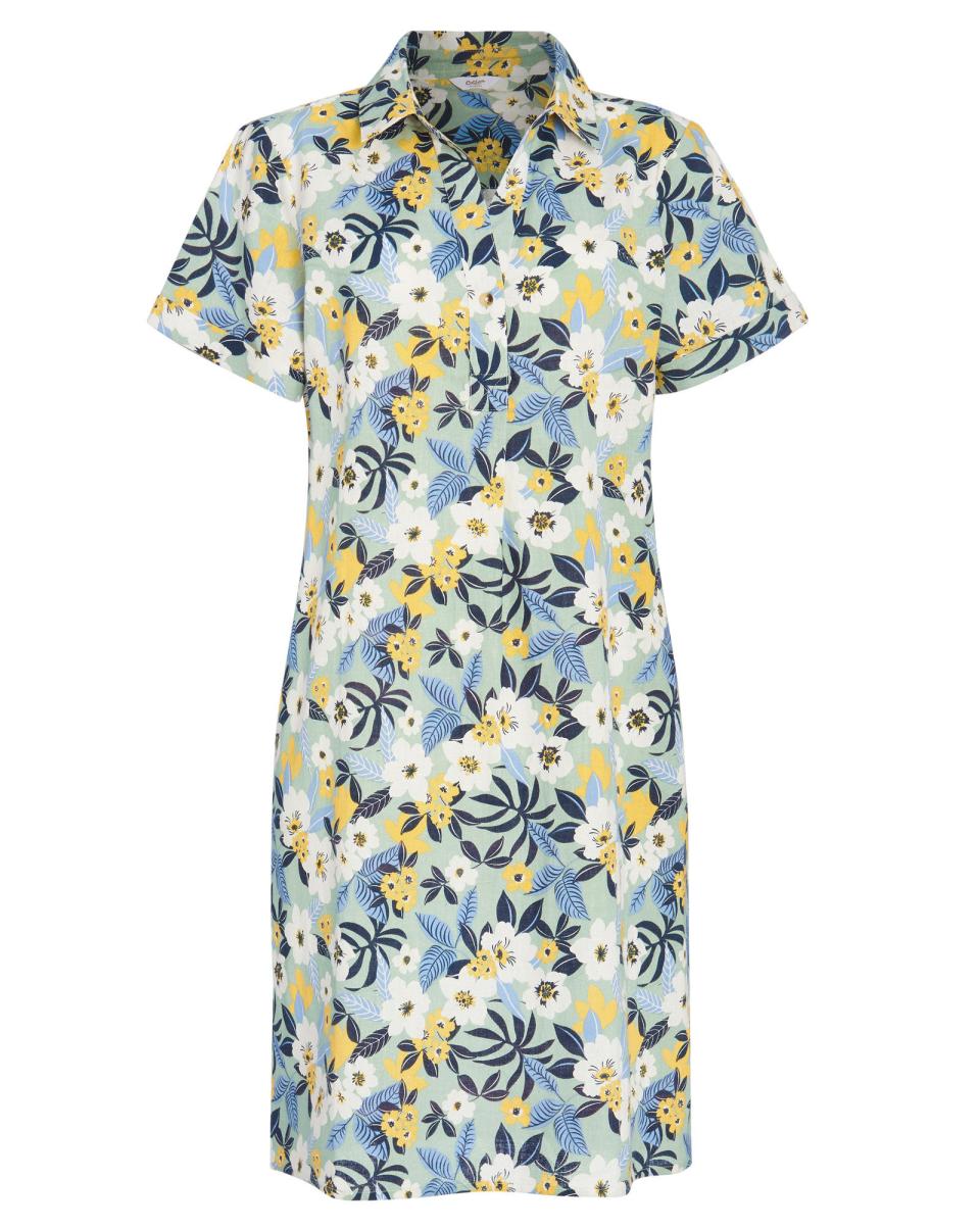 Sunshine Cotton-Linen Printed Tunic Dress Soft Pear Cotton Traders Dresses Peaceful Women - 3