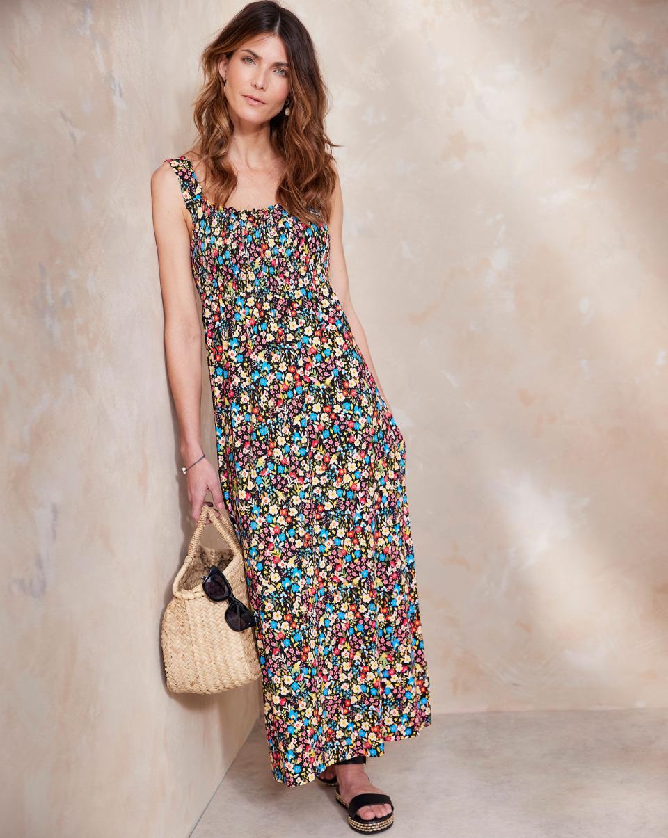 Superior Just-Right Jersey Midi Dress Floral Women Cotton Traders Dresses - 1