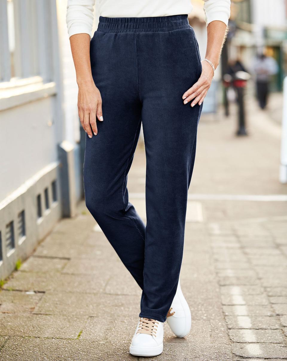 Cotton Traders Jane Jersey Cord Slim Leg Trousers Promo Women Blue Haze Sports & Leisure - 2