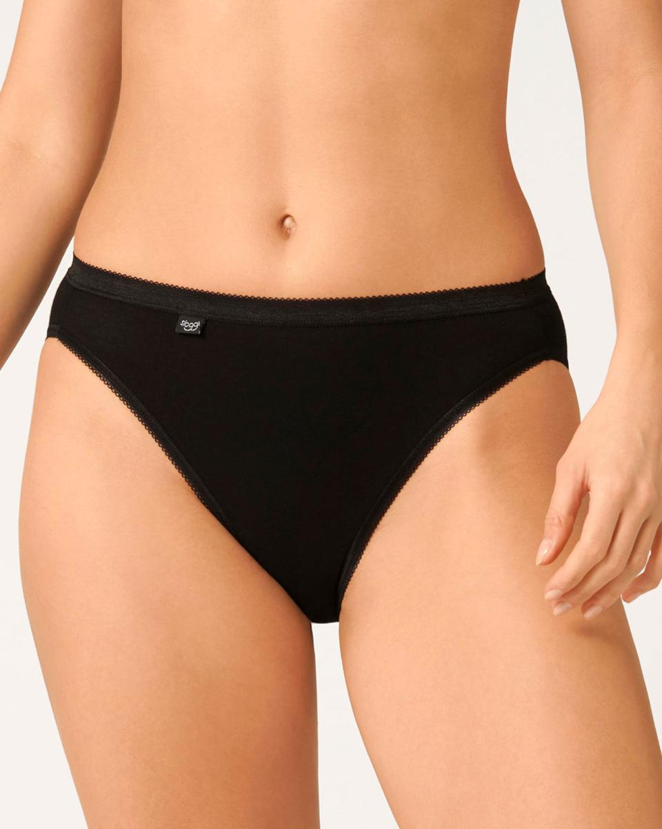 3 Pack Sloggi Tai Briefs Black Affordable Knickers Cotton Traders Women