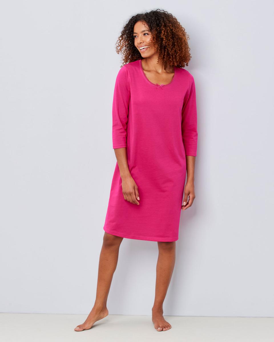 2 Pack Scoop Neck Nightdresses Unbelievable Discount Fuchsia Cotton Traders Women Nightwear - 1