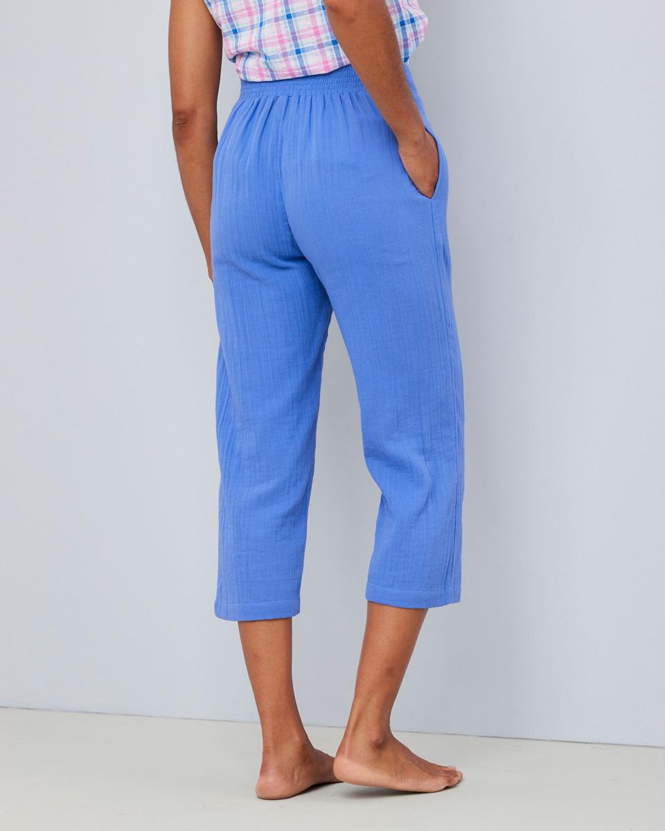 Cotton Lounge Crop Trousers Nightwear Cotton Traders Women Custom Pink - 3