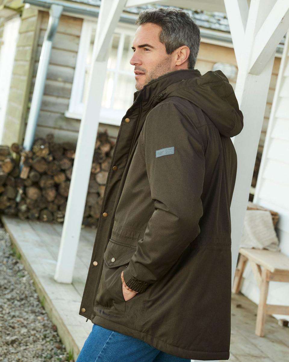 Coats & Jackets Fleece-Lined Waterproof Coat Men Cotton Traders Discount Extravaganza - 1