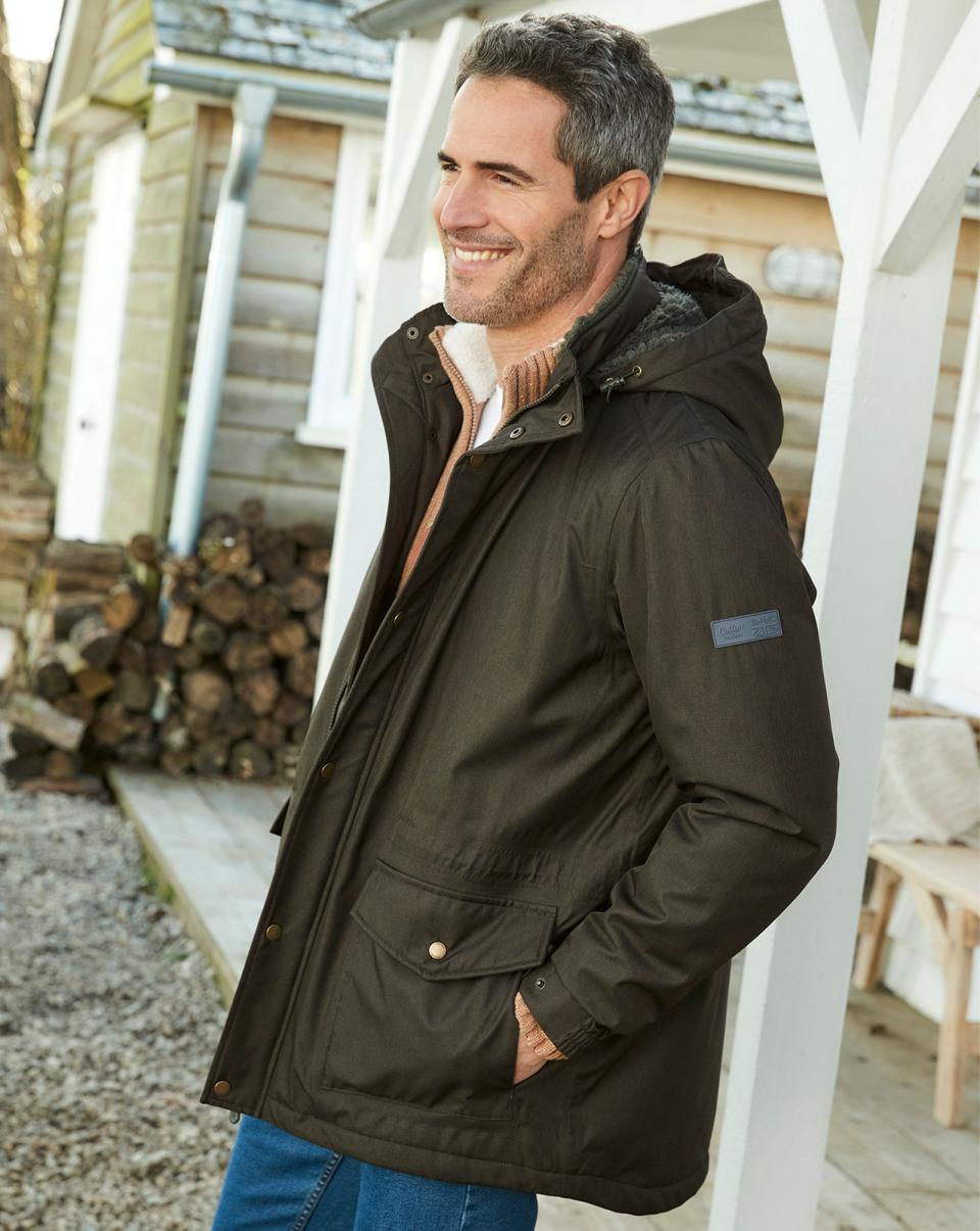 Coats & Jackets Fleece-Lined Waterproof Coat Men Cotton Traders Discount Extravaganza - 2