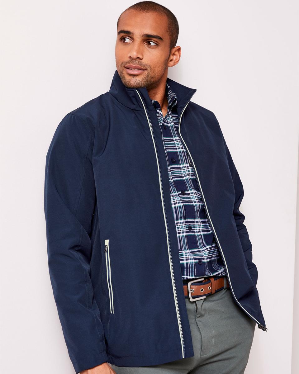 Navy Secure Men Guinness™ Showerproof Jacket Cotton Traders Coats & Jackets - 3