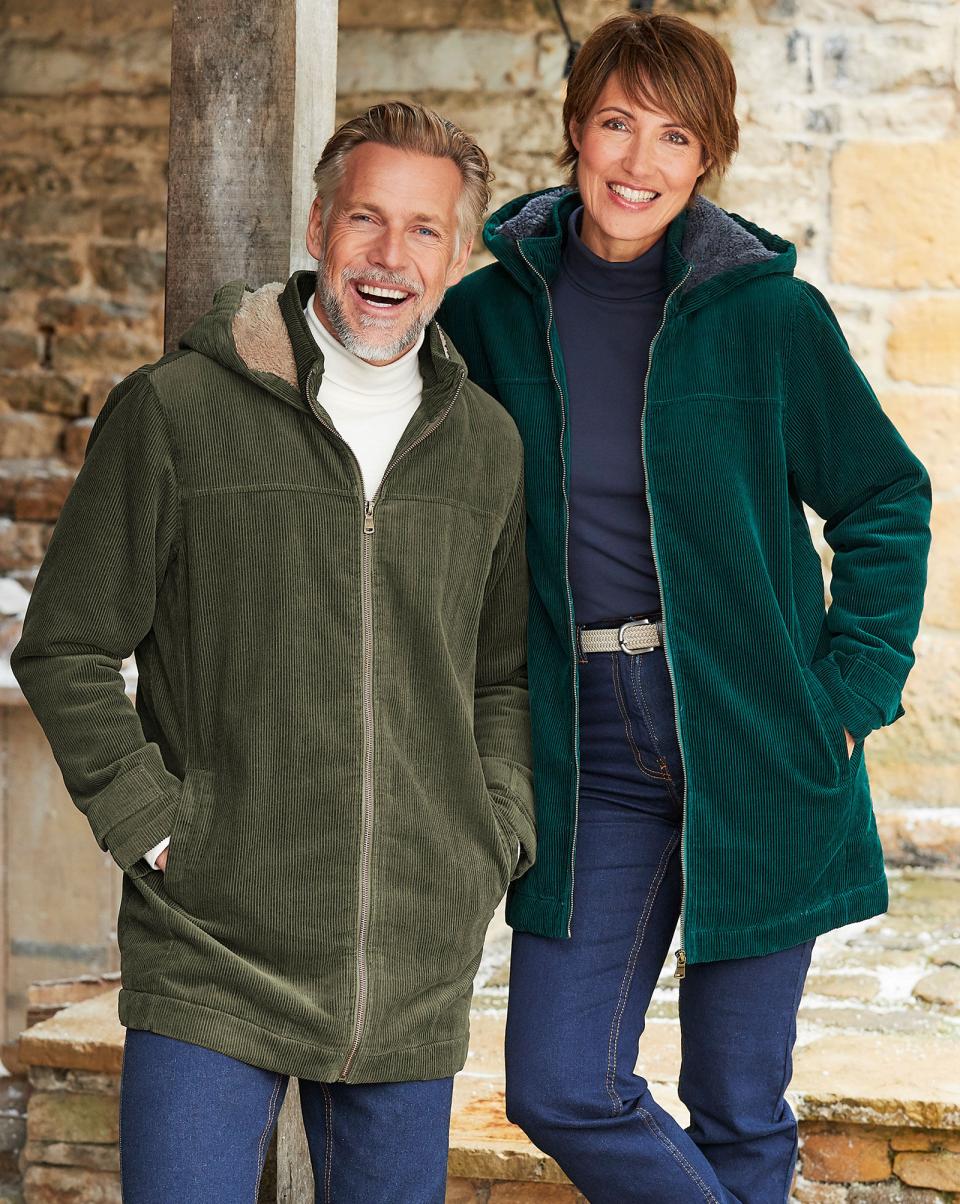 Cotton Traders Men Coats & Jackets Ergonomic Cord Fleece Lined Coat