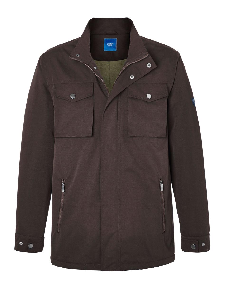 Malham Waterproof Jacket Men Cotton Traders Pioneering Dark Brown Coats & Jackets - 3