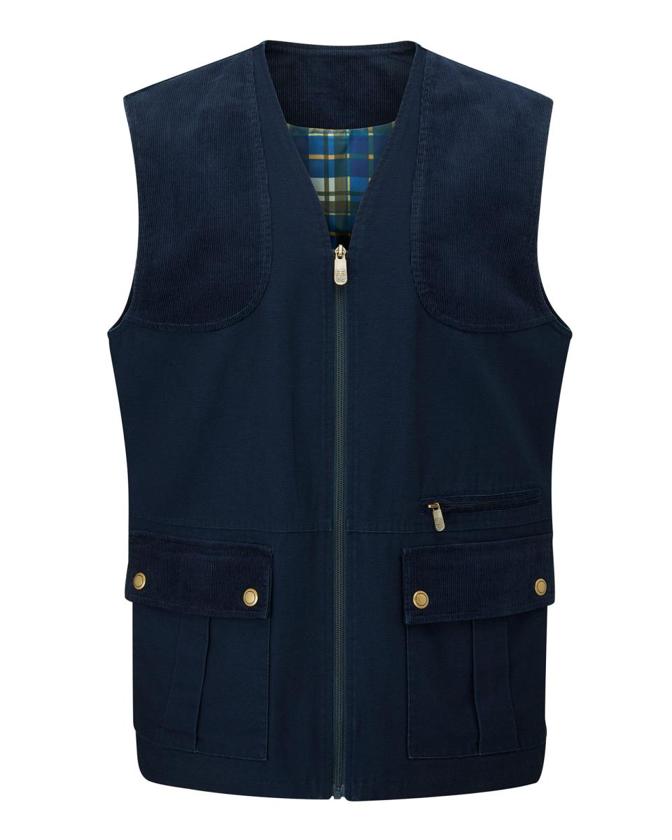 Classic Canvas Field Gilet Cotton Traders Gilets Men Reduced To Clear Navy - 4