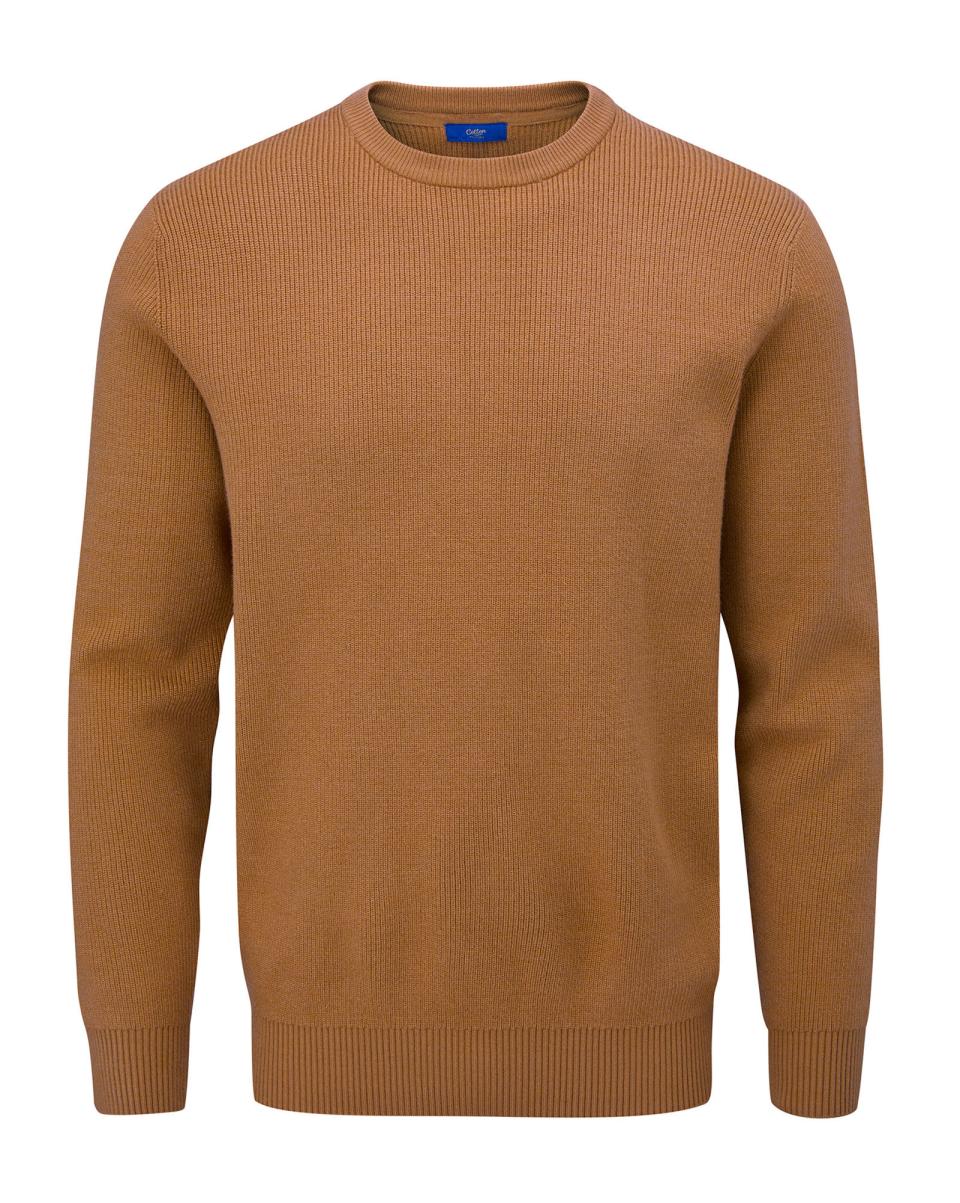 Promo Cotton Traders Knitwear Ultra-Soft Crew Neck Jumper Toffee Men - 3