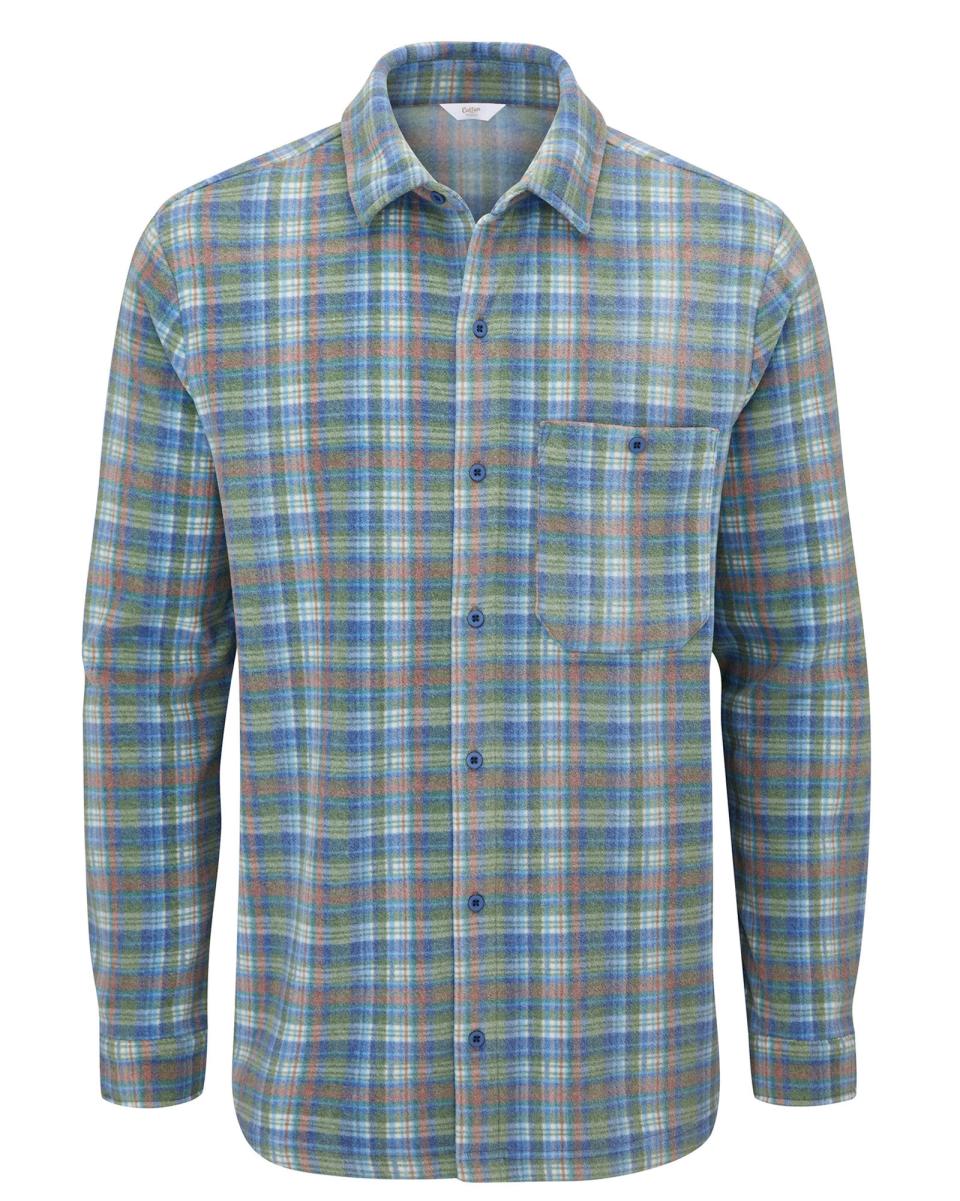 Thyme Shirts Cotton Traders Retro Recycled Microfleece Check Shirt Men - 3