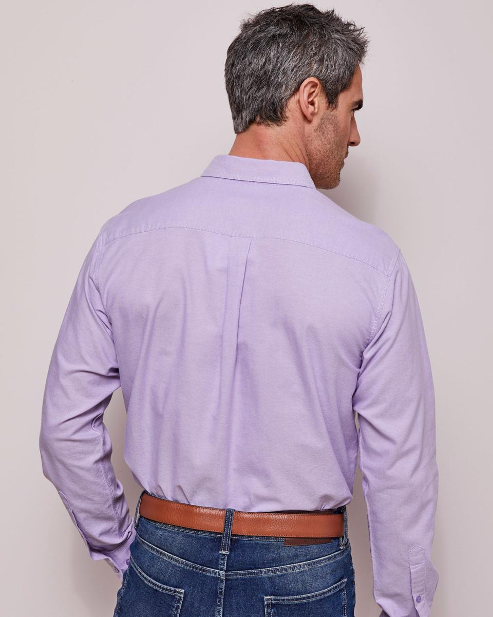 Cotton Traders Pale Lilac Shirts Long Sleeve Oxford Shirt Men Sale - 1