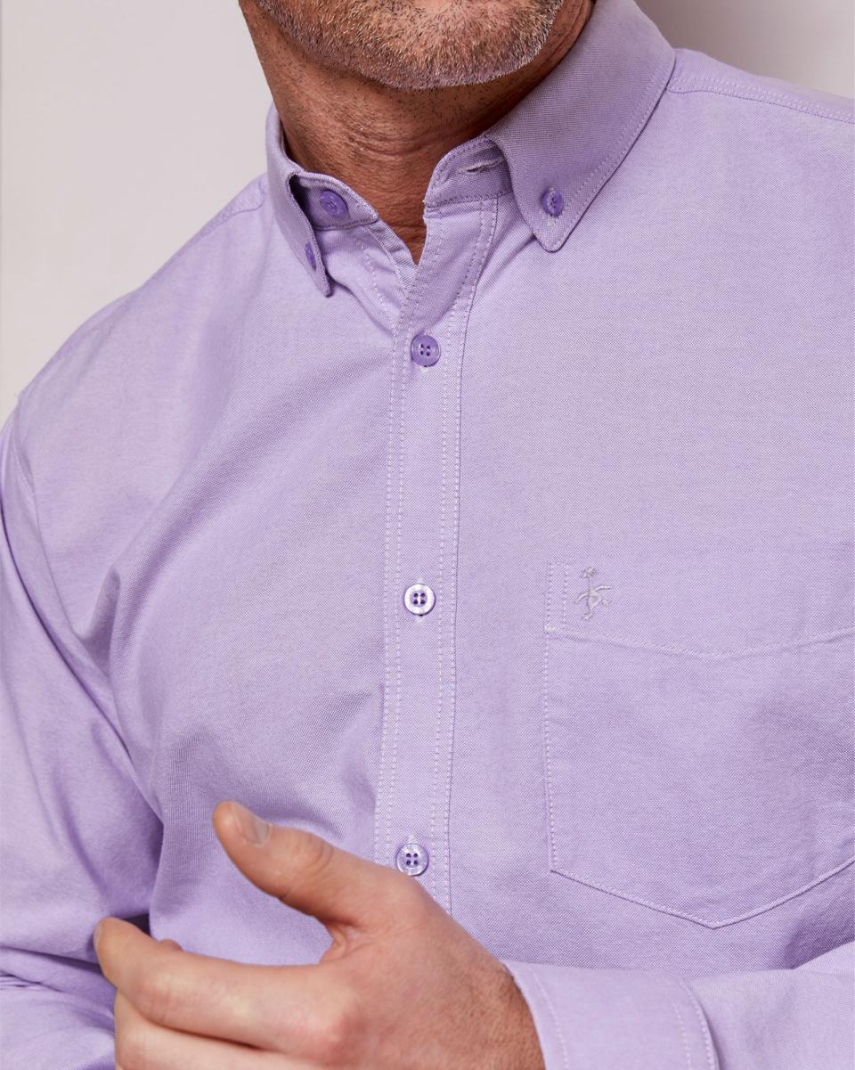 Cotton Traders Pale Lilac Shirts Long Sleeve Oxford Shirt Men Sale - 2