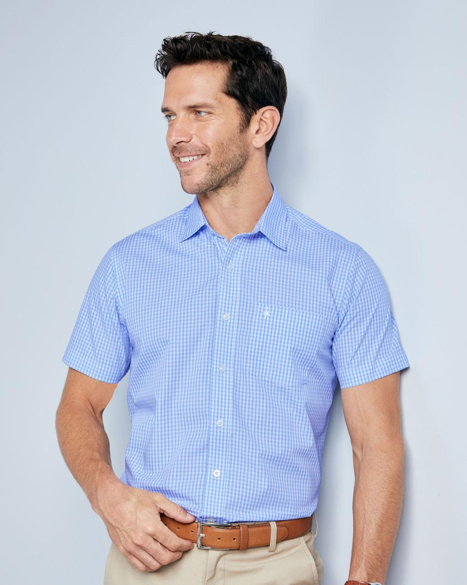 Easy-Care Classic Short Sleeve Shirt Shirts Streamlined Cotton Traders Ocean Men