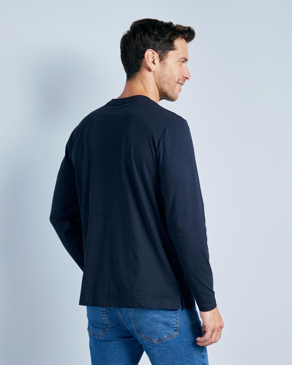 Men Manifest Tops & T-Shirts Cotton Traders Dark Sky Long Sleeve Printed T-Shirt - 1