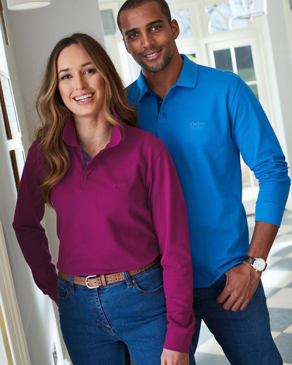 Long Sleeve Polo Shirt Comfortable Cotton Traders Tops & T-Shirts Men - 1