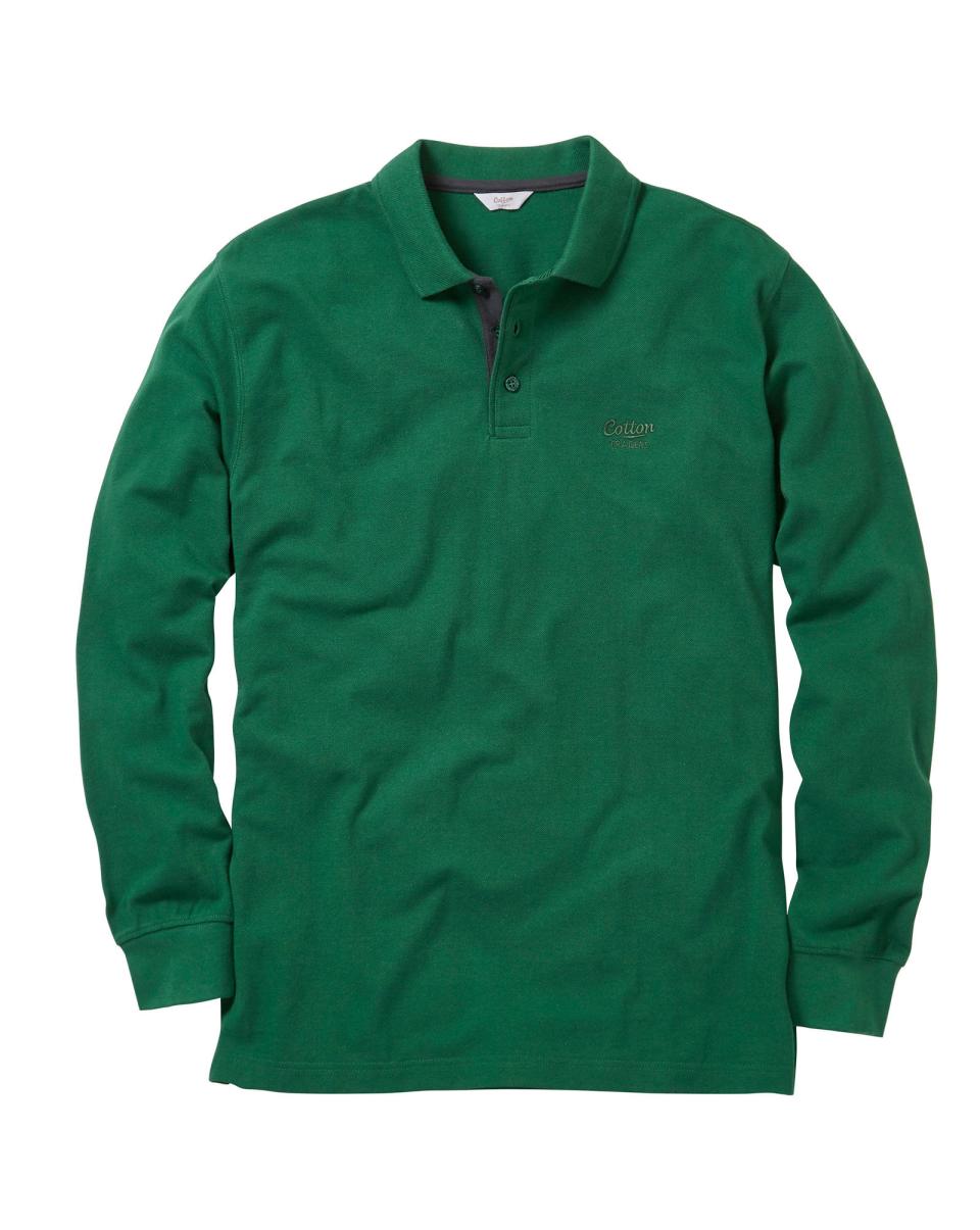 Long Sleeve Polo Shirt Comfortable Cotton Traders Tops & T-Shirts Men - 4