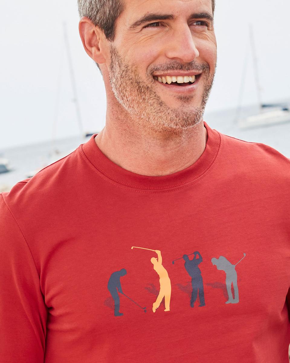 Cotton Traders Long Sleeve Printed T-Shirt Tomato Advanced Men Tops & T-Shirts - 1