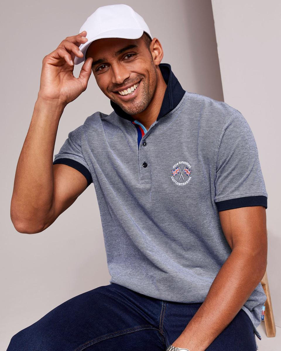 Help For Heroes Short Sleeve Birdseye Polo Shirt Men Extend Navy Rugby Cotton Traders - 3