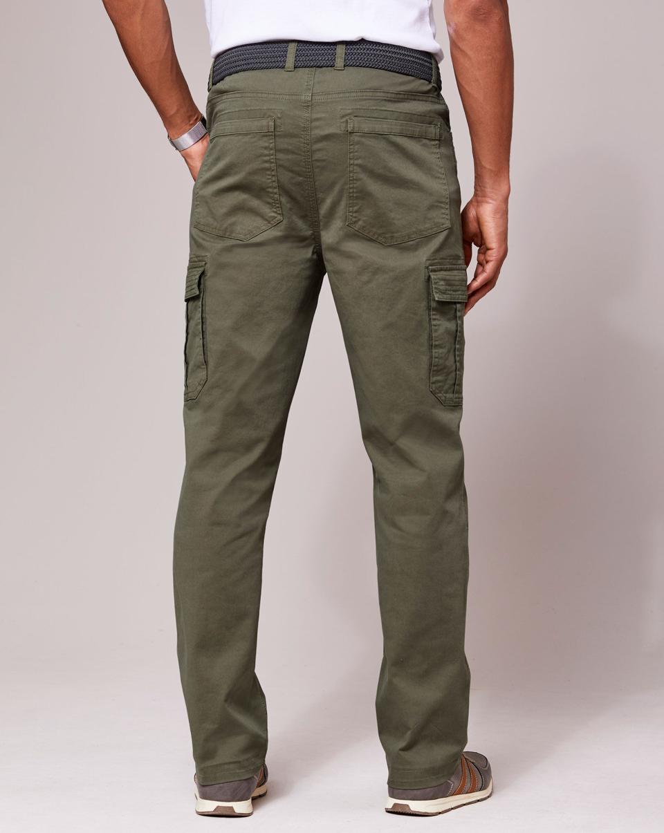 Stretch Cargo Trousers Trousers Mid Khaki Peaceful Men Cotton Traders - 1