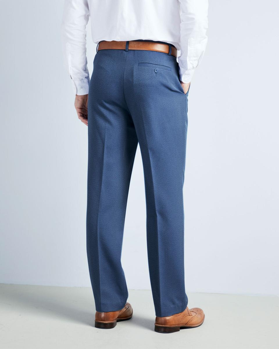 Compact Smoke Blue Cotton Traders Birdseye Trousers Men Trousers - 1