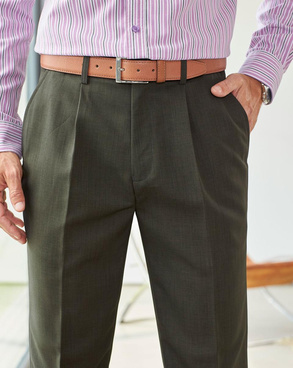 Pleat Front Supreme Trousers Exquisite Trousers Men Cotton Traders - 2