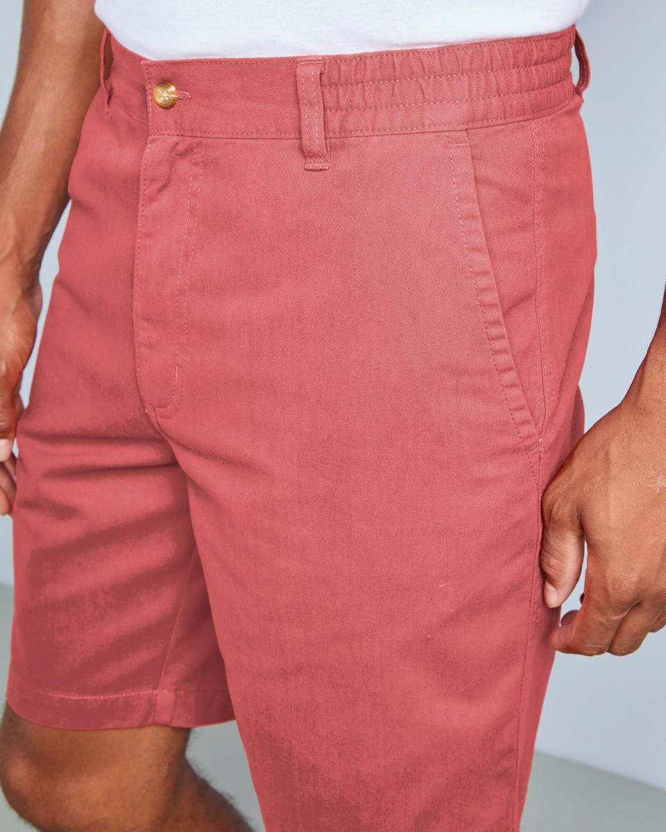 Shorts Antique Beige Cotton Traders Dropped Flat Front Comfort Shorts Men - 3