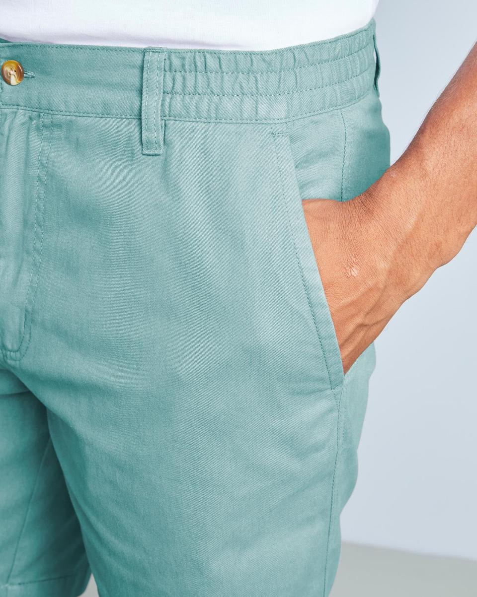 Flat Front Comfort Shorts Men Dusky Aqua Cotton Traders Shorts Intuitive - 1