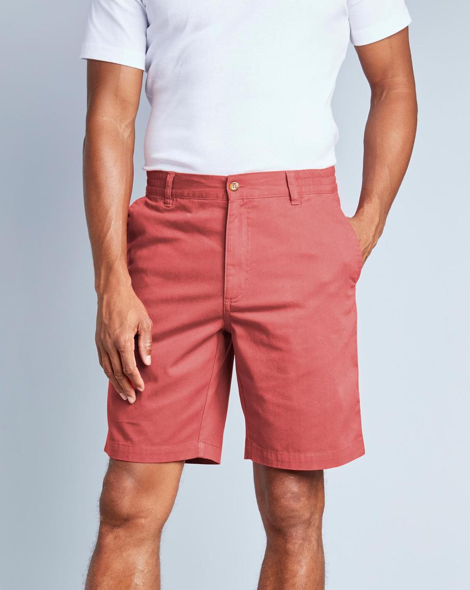 Flat Front Comfort Shorts Men Dusky Aqua Cotton Traders Shorts Intuitive - 2