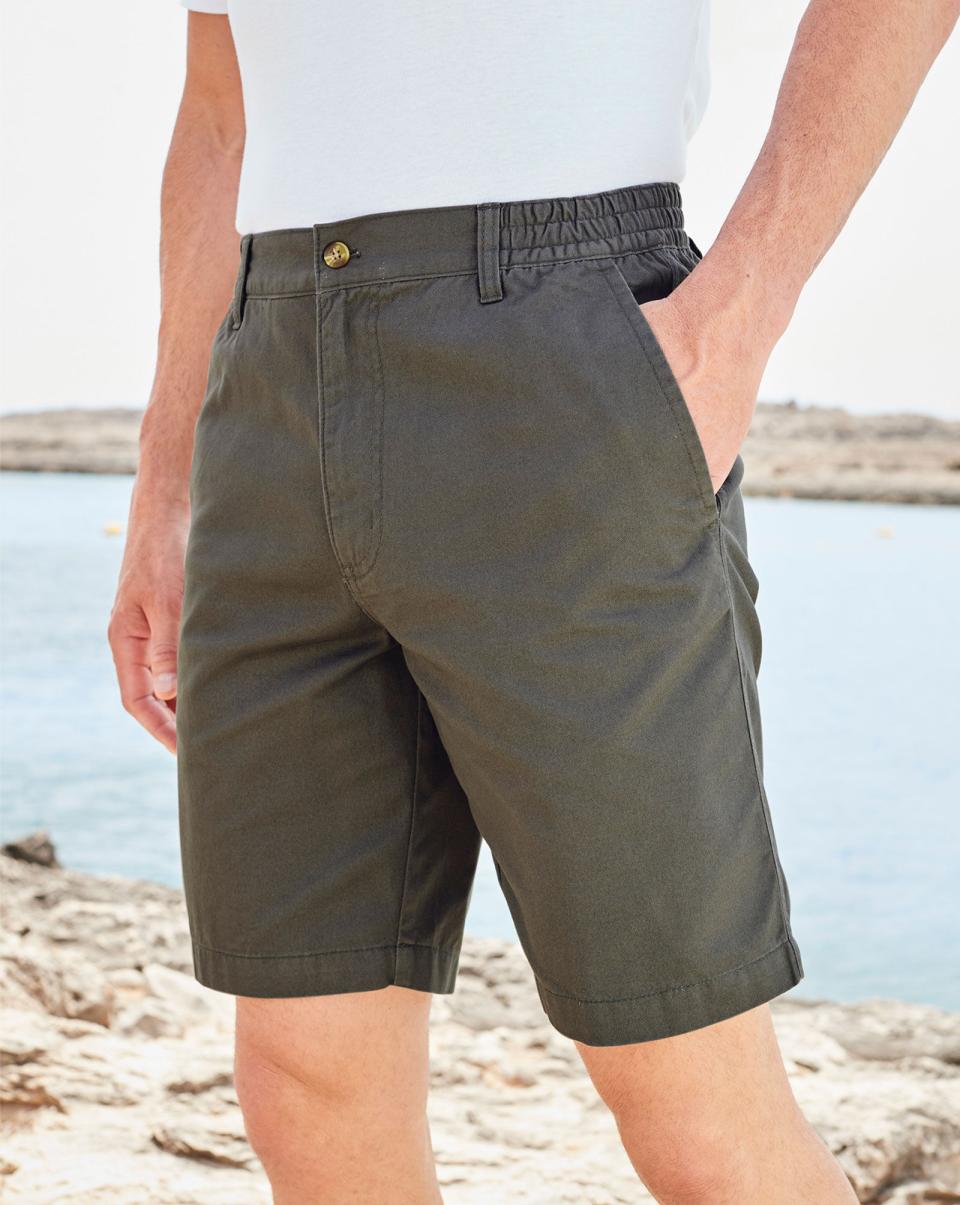 Flat Front Comfort Shorts Men Dusky Aqua Cotton Traders Shorts Intuitive - 4