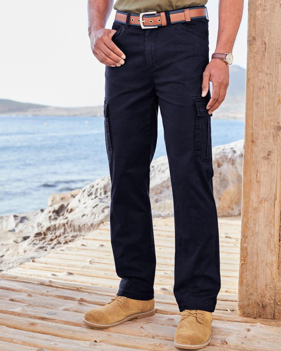 Sports & Leisure Cotton Traders Exclusive Offer Men Navy Stretch Cargo Trousers - 2