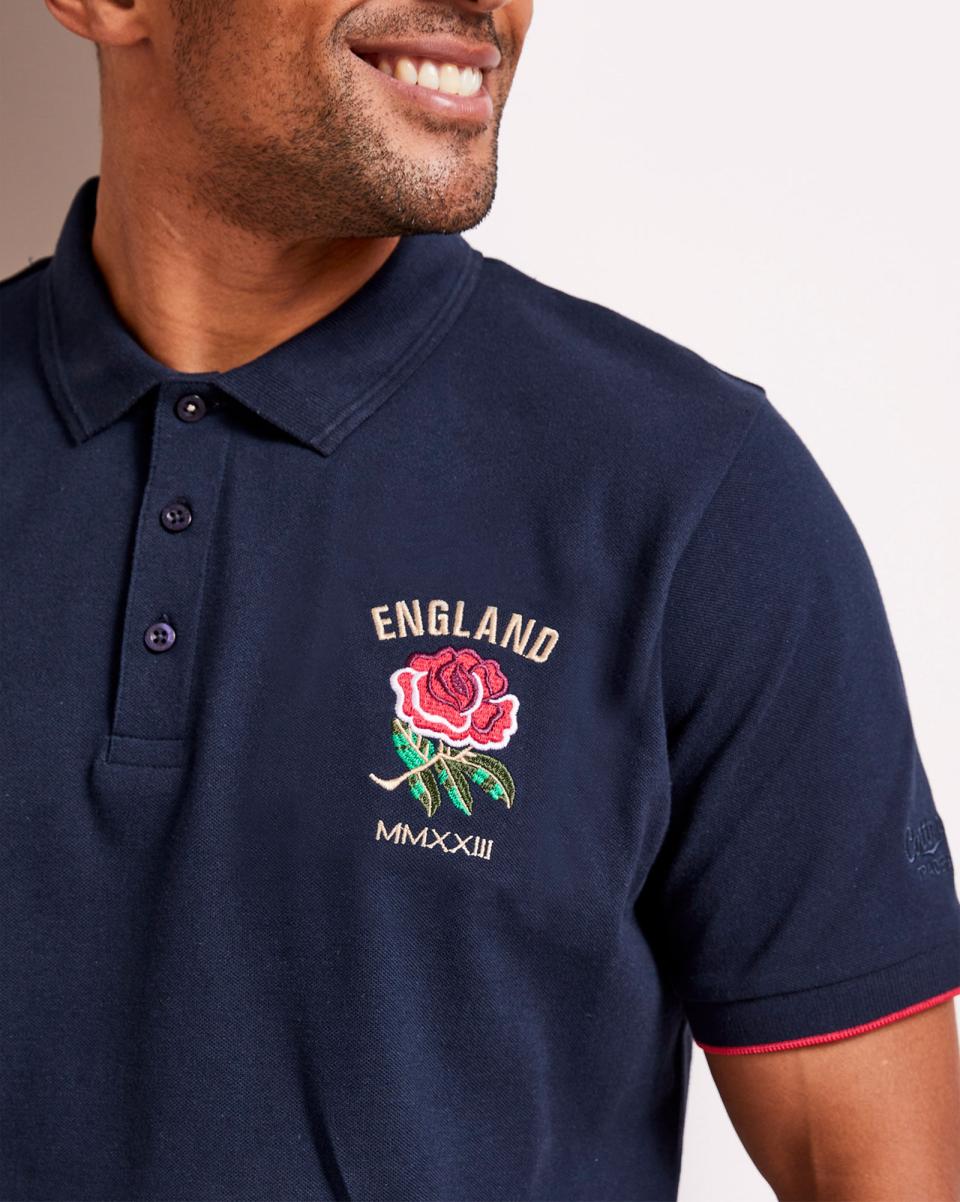 Cotton Traders Navy Men Sports & Leisure England Classic Short Sleeve Polo Shirt Cheap - 2