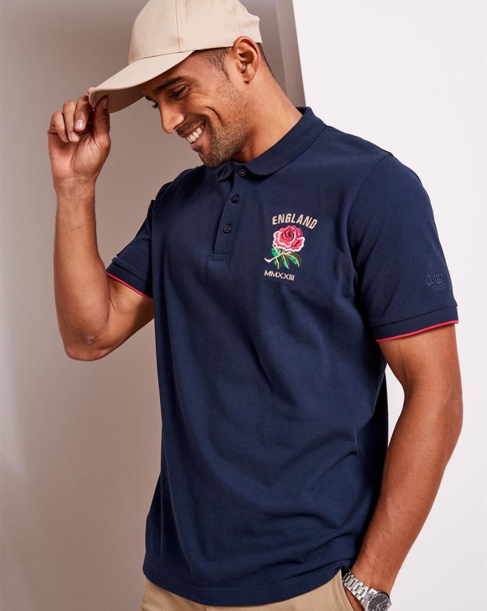Cotton Traders Navy Men Sports & Leisure England Classic Short Sleeve Polo Shirt Cheap - 3