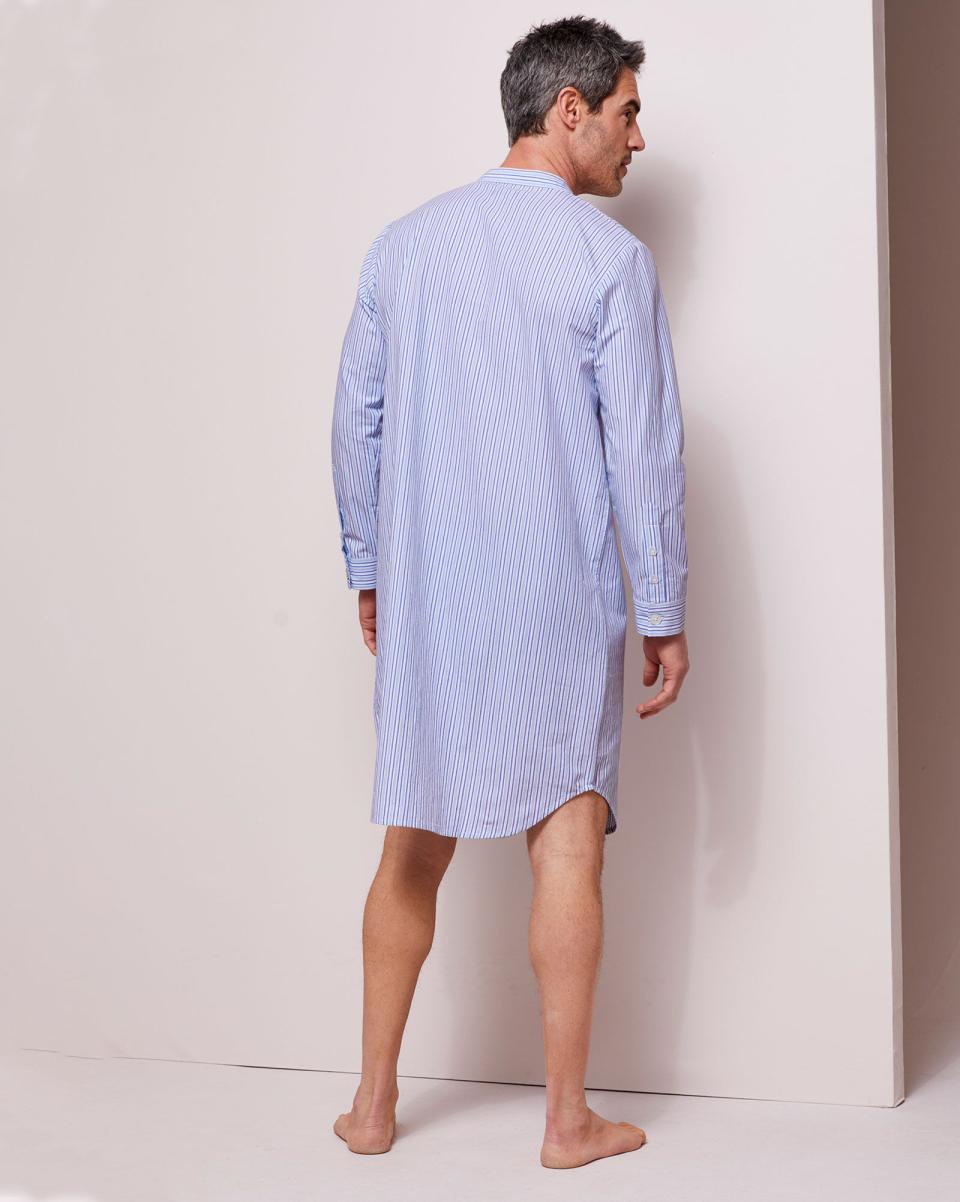 Generate Cotton Traders Woven Nightshirt Men Baby Blue Loungewear - 1