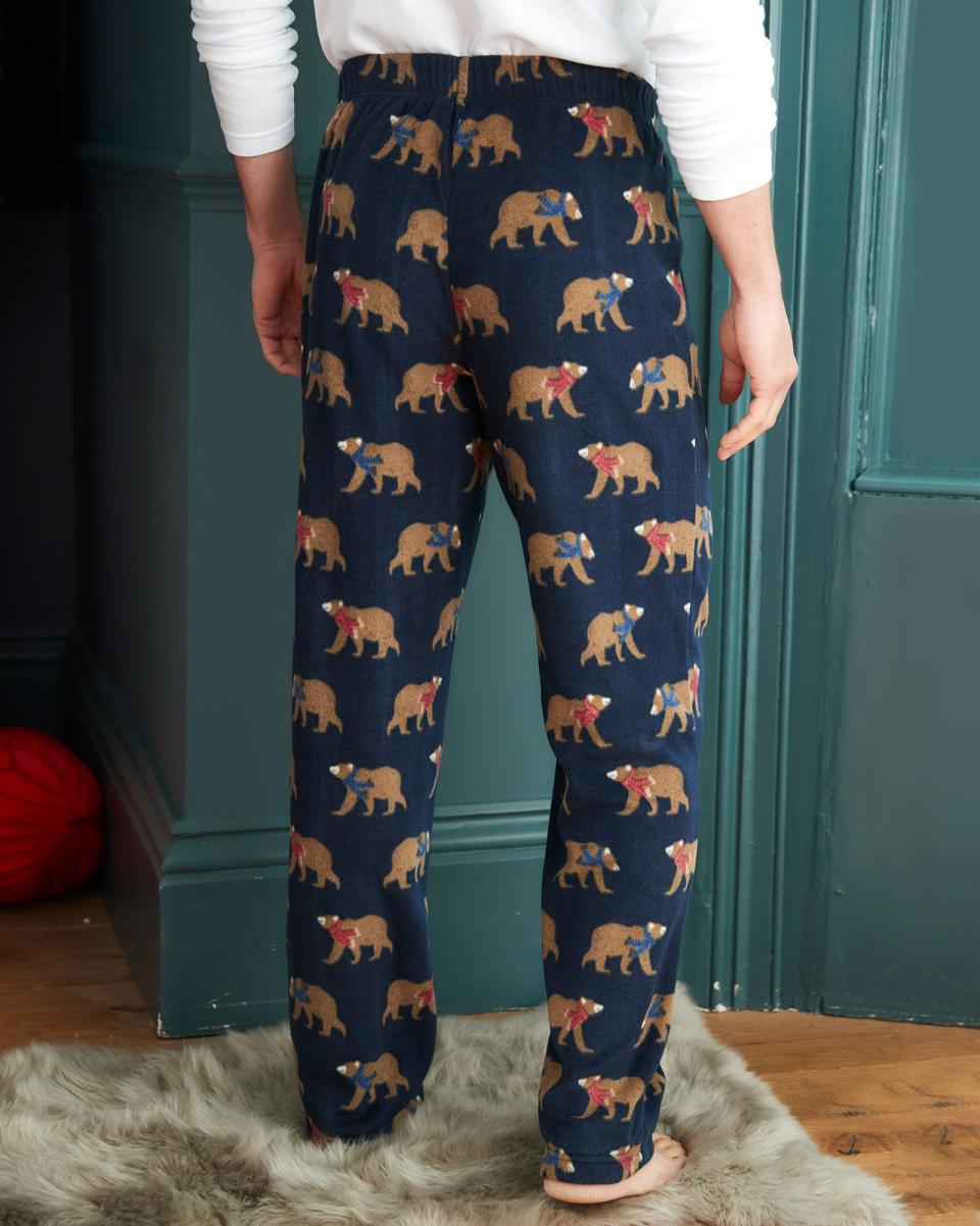 Fleece Pyjama Bottoms Night Sky Cotton Traders Loungewear Men Unique - 1