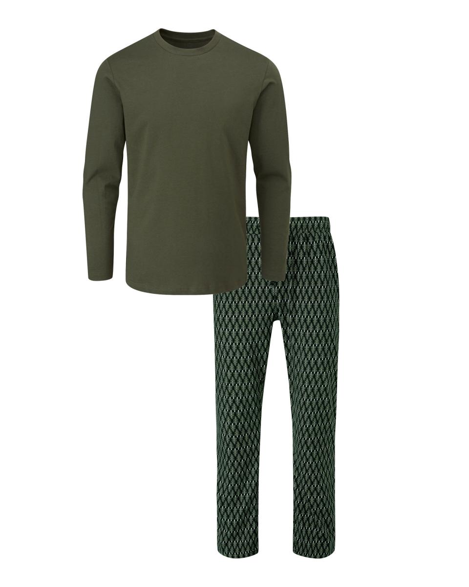 Men Flash Sale Jersey Loungewear Set Nightwear Pine Cotton Traders - 2
