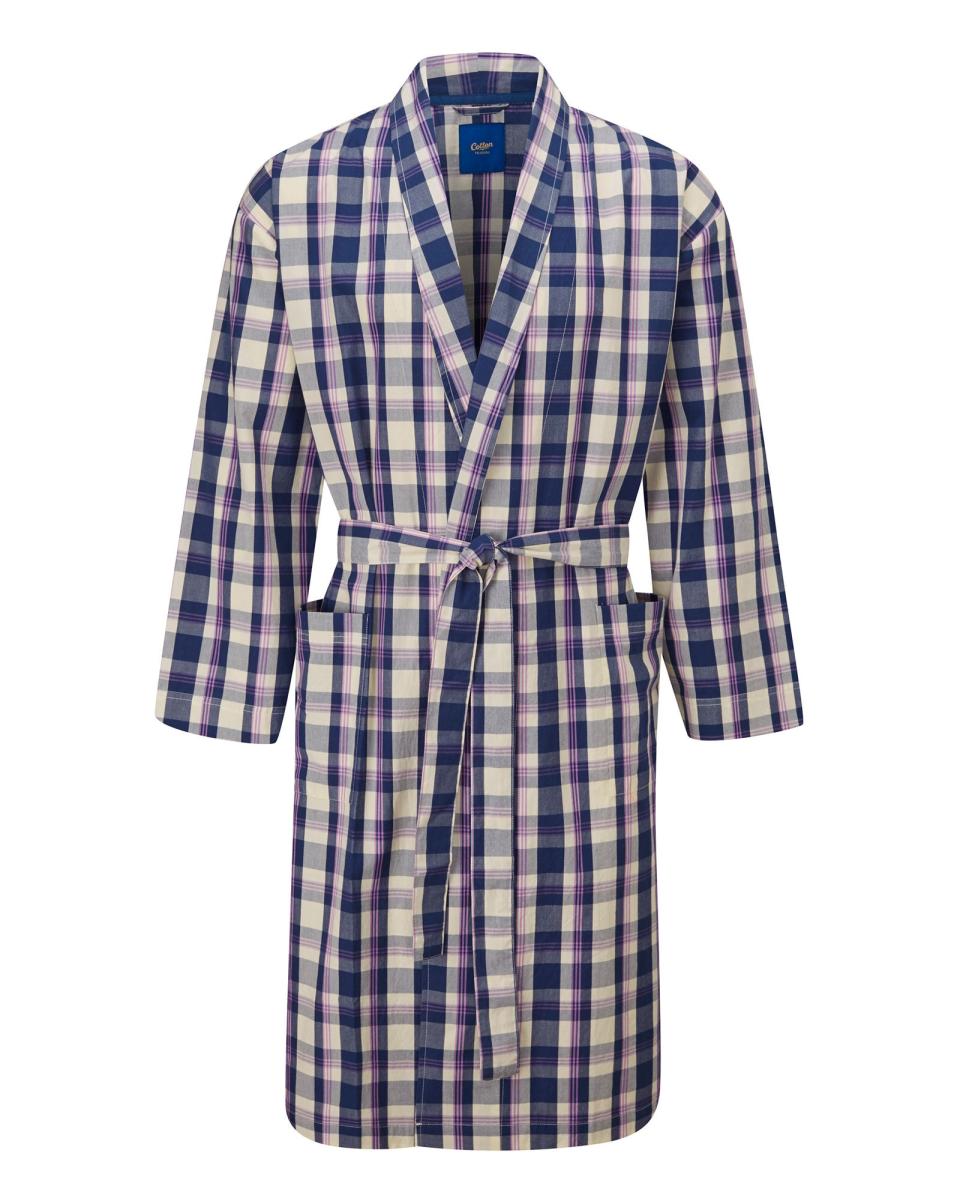 New Cotton Traders Orchid Nightwear Woven Dressing Gown Men - 4