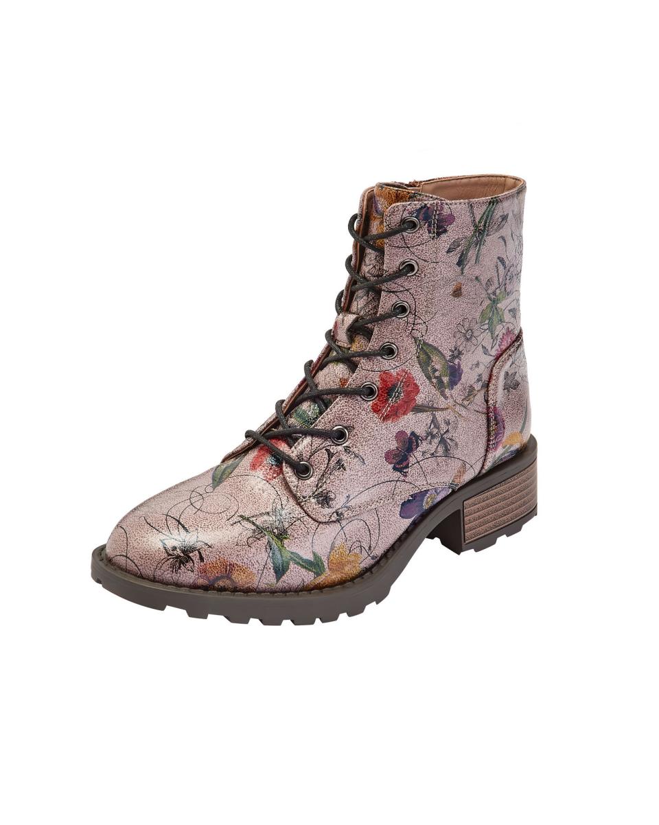 Cotton Traders Pink Tailor-Made Women Floral Lace-Up Boots Boots - 2